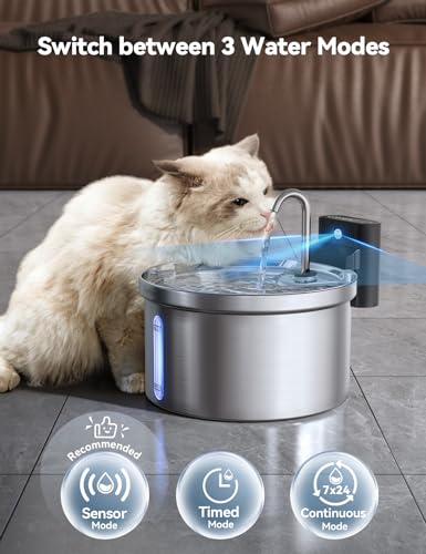Thumbnail 3 de FEELNEEDY Fontaine à Eau Chat sans Fil 3,5 L — Robinet en Acier Inoxydable