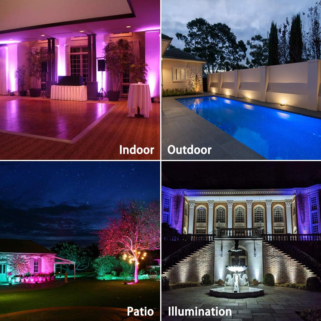 Thumbnail 6 de MELPO BLFL-LFBA RGBW LED Floodlights, 50W 2-Pack, 120 Colours