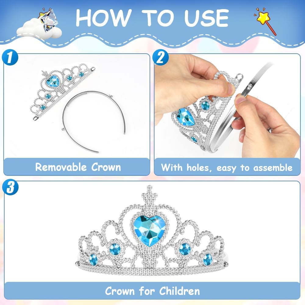 Thumbnail 3 de Aolso Elsa Dress Up Accessories Set (6 pcs) – tiara crown and magic wand princess props for girls