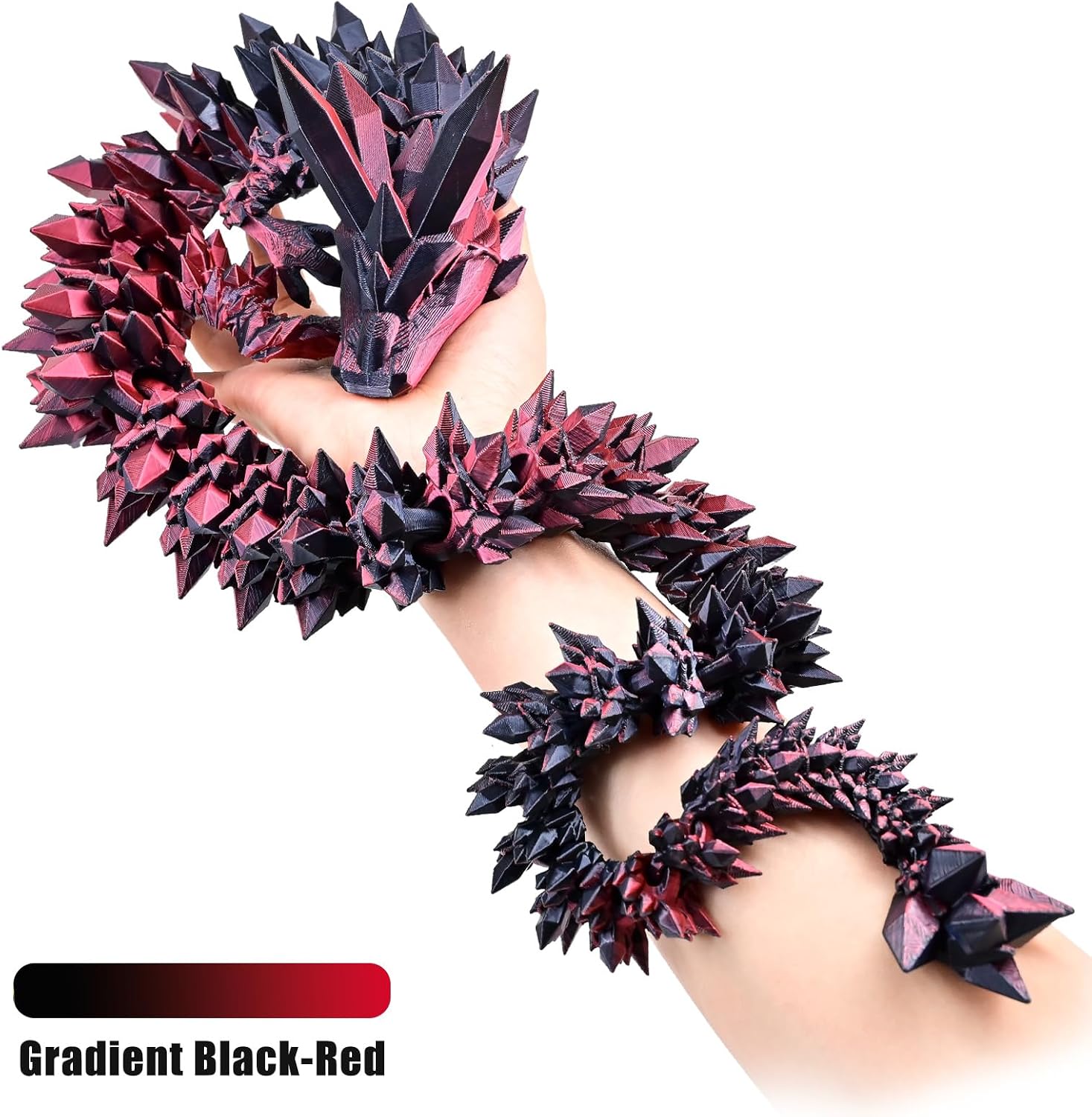 Detalle de LOCYFENS 30 Inch Large 3D Printed Dragon: Flexible 76cm Fidget Toy and Desk Decor
