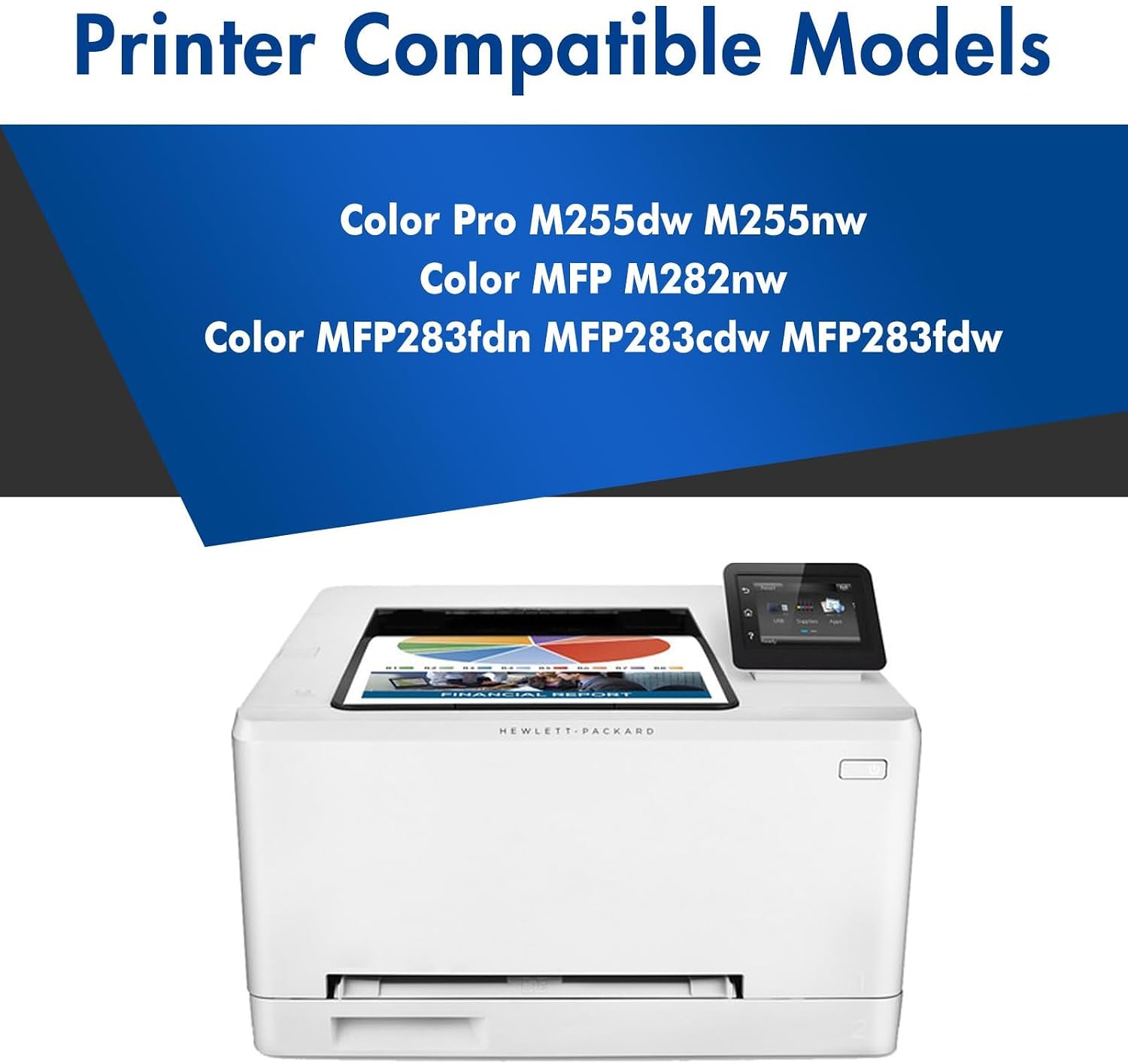 Thumbnail 1 de 206A Toner Cartridges (4-Pack) Compatible with Color LaserJet Pro MFP M283fdw and More