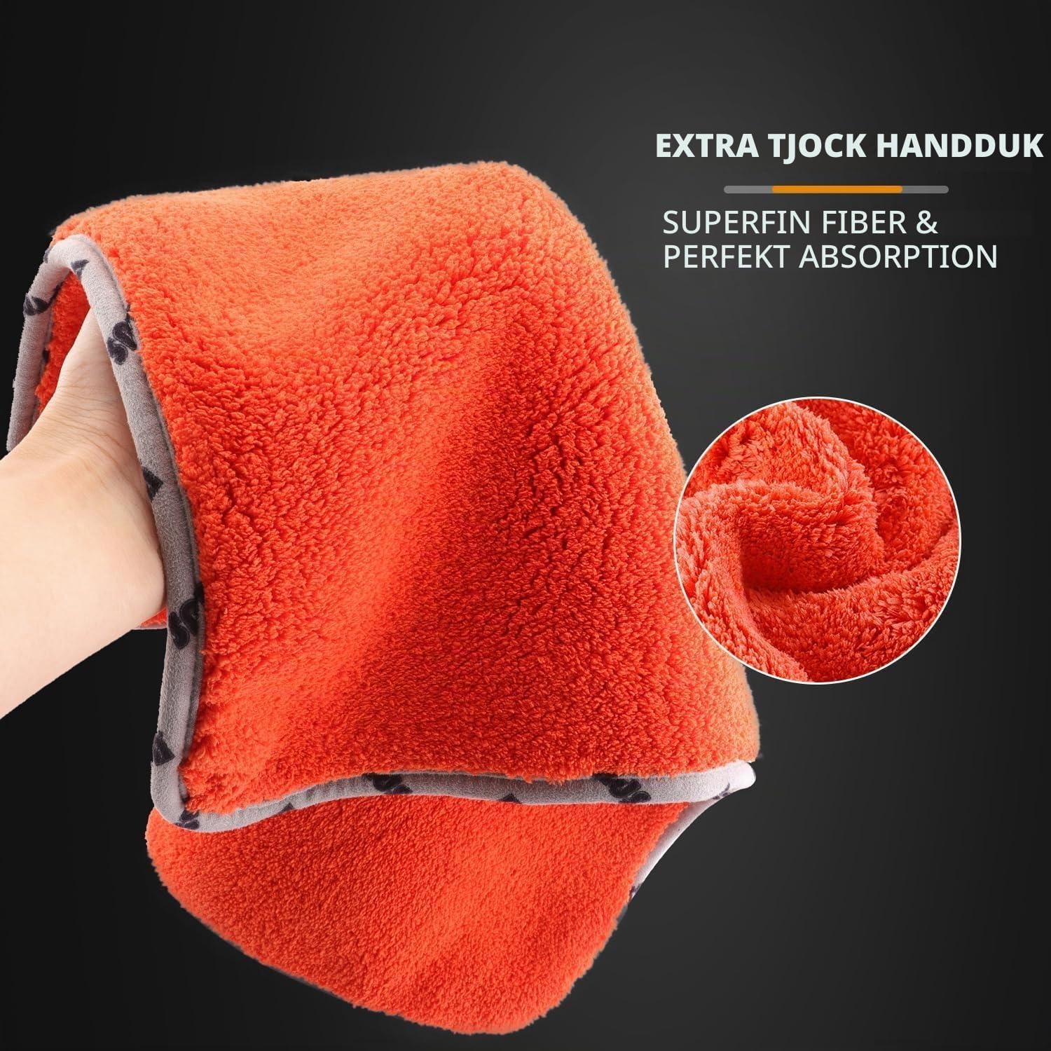 Thumbnail 3 de SPTA mikrofiberdukar, 3-pack med 1 200 GSM för bilvård