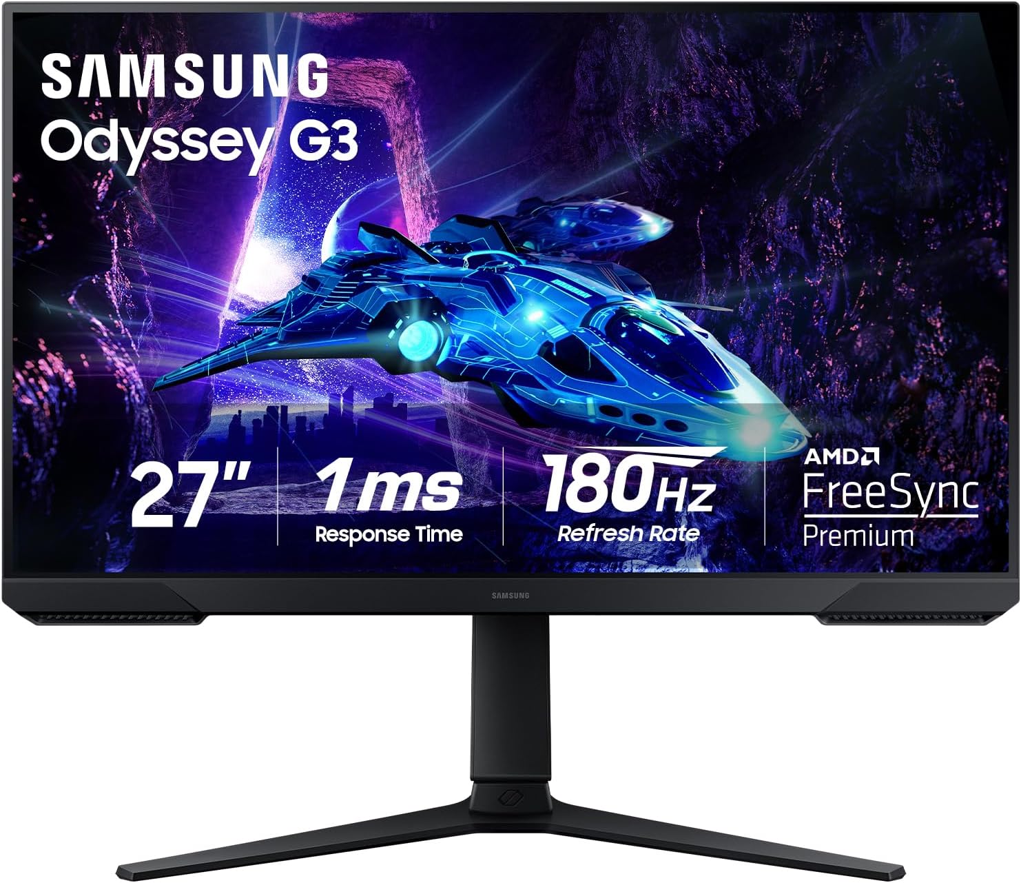 Detalle de Samsung 27-Inch Odyssey G3 (G30D) Series FHD Gaming Monitor (LS27DG302ENXZA) — 180Hz, 1ms, AMD FreeSync