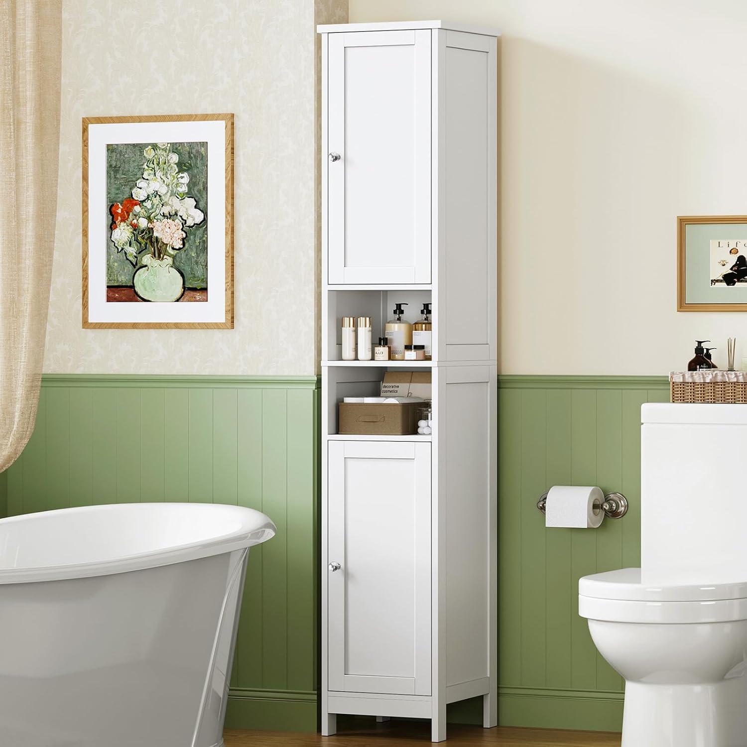 Detalle de TEENFON Bathroom Storage Cabinet, 67-Inch