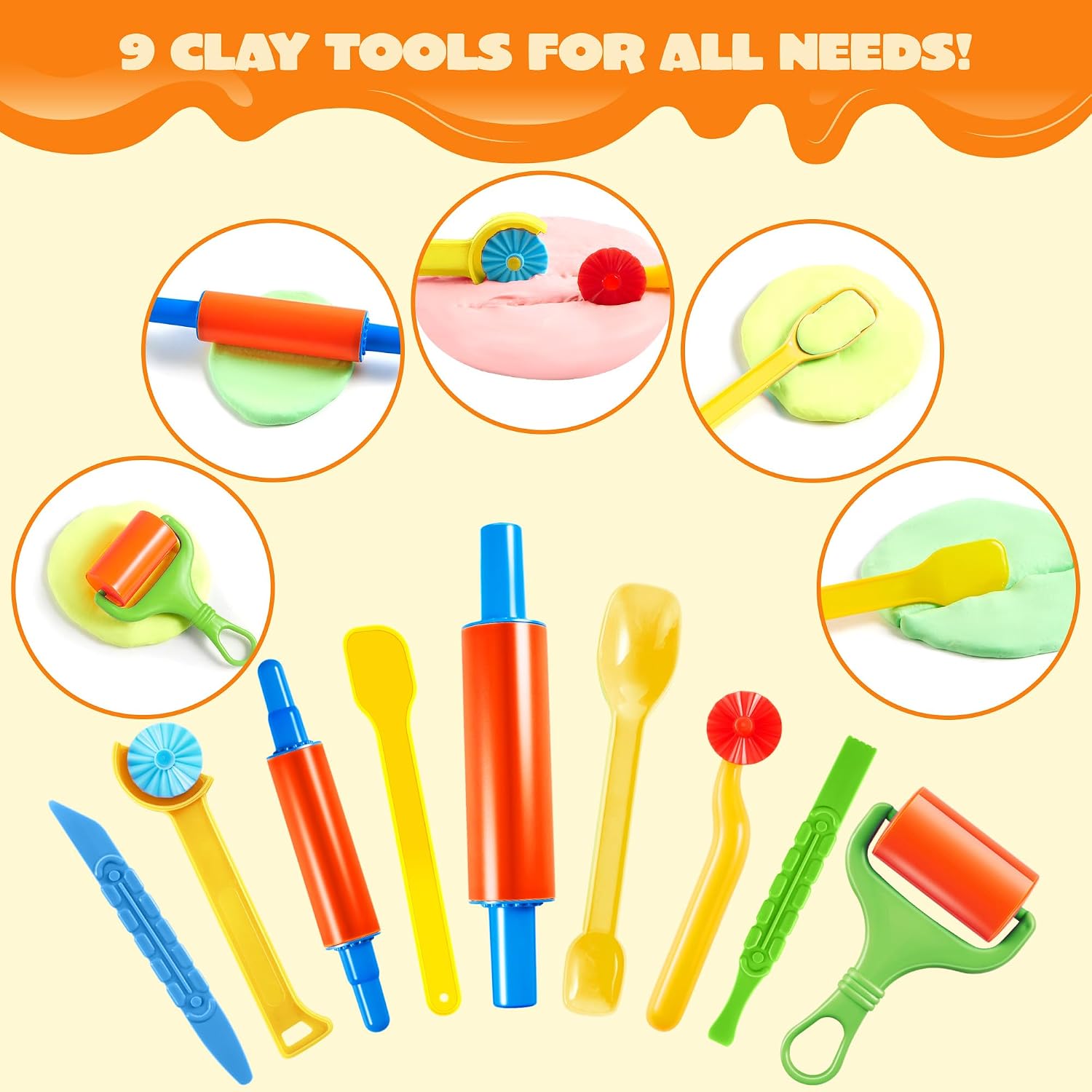 Detalle de JOYIN 44 Clay Tools Set for Kids, 44-piece sculpting kit 🎨