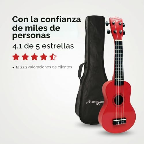 Thumbnail 6 de Martin Smith UK212-RD Ukulele Soprano de 21" con Bolsa (Rojo) – ideal para principiantes