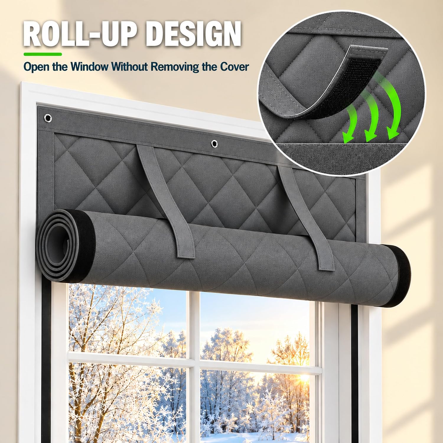 Detalle 2 de AGHITG 3660 Thermal Window Insulation Cover, 38 x 62 in. Oxford Fabric