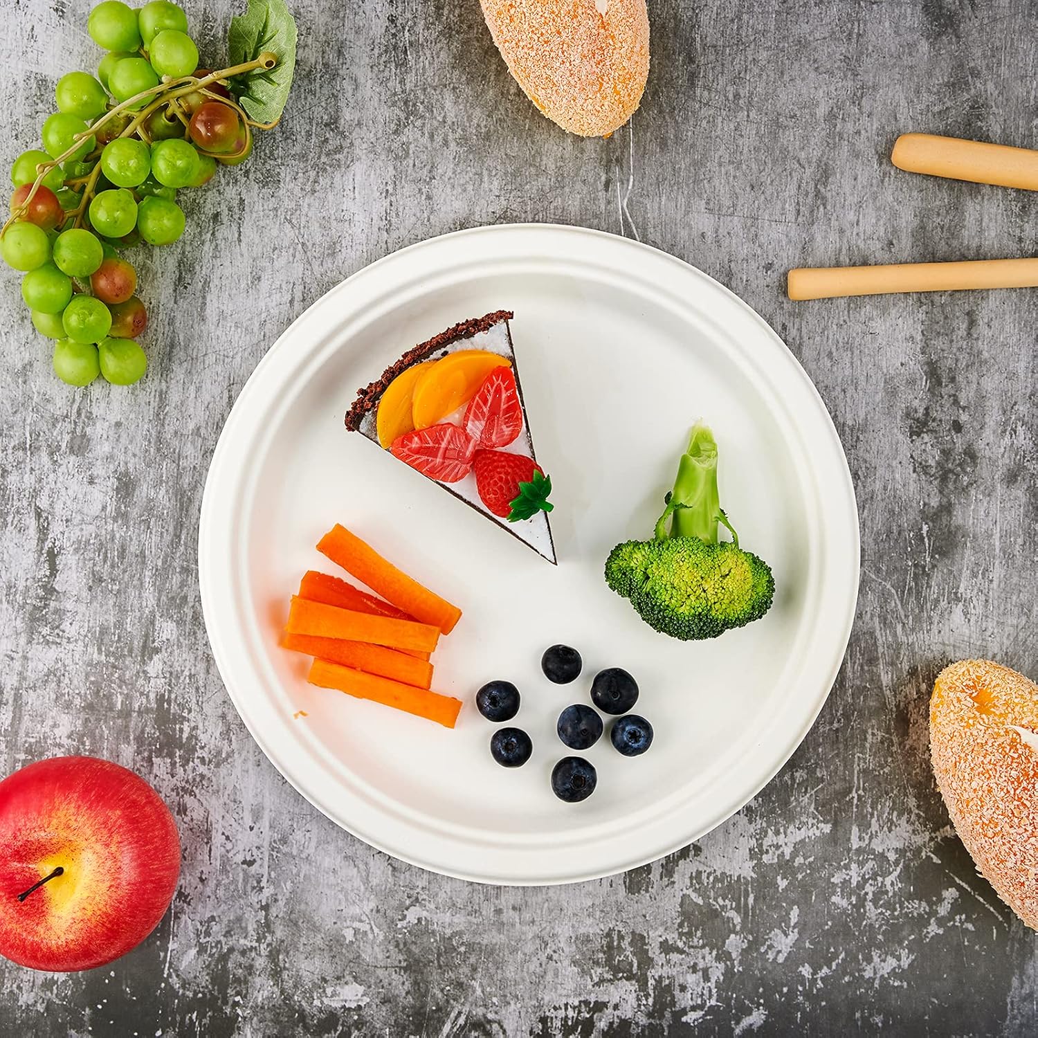 Thumbnail 4 de Vplus 150 Pack 10.25" Compostable Paper Plates 📦