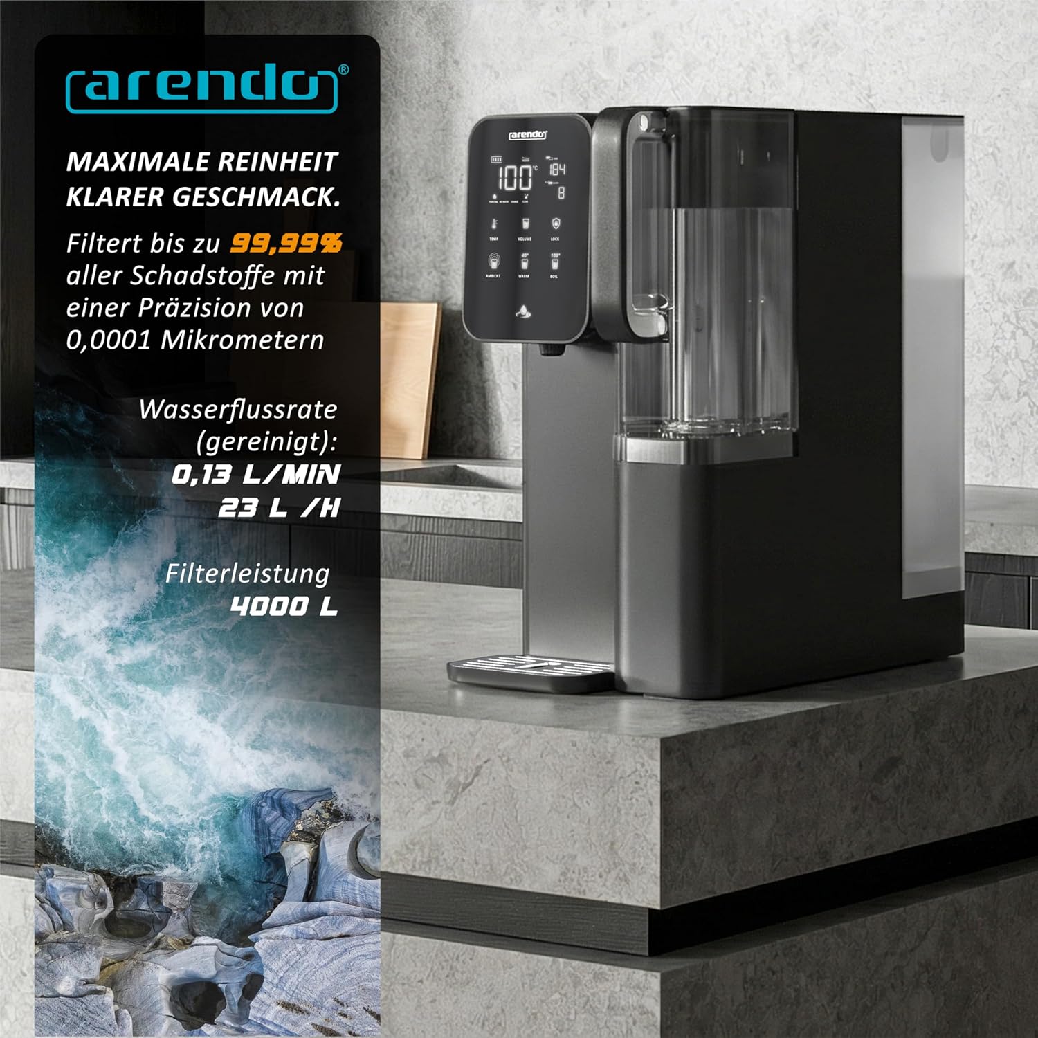Thumbnail 6 de Arendo Premium Osmoseanlage – 7-stufiges Filtersystem (5+2) mit Heißwasser bis 100 °C