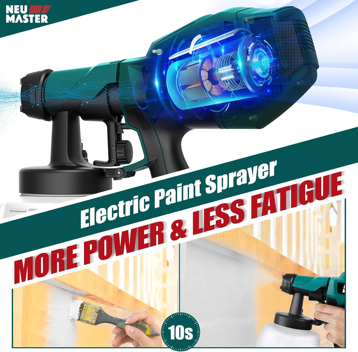 Detalle de NEU MASTER Paint Sprayer: 4-nozzle HVLP for DIY Home Interior & Exterior Projects