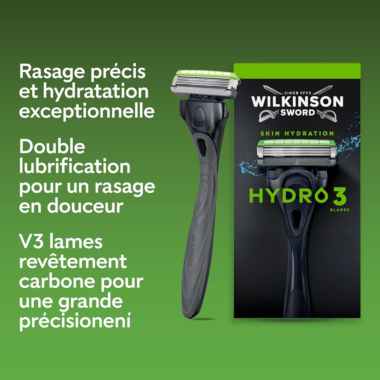 Detalle 2 de Wilkinson Sword Hydro 3 – pack économique avec 9 recharges et tête compacte