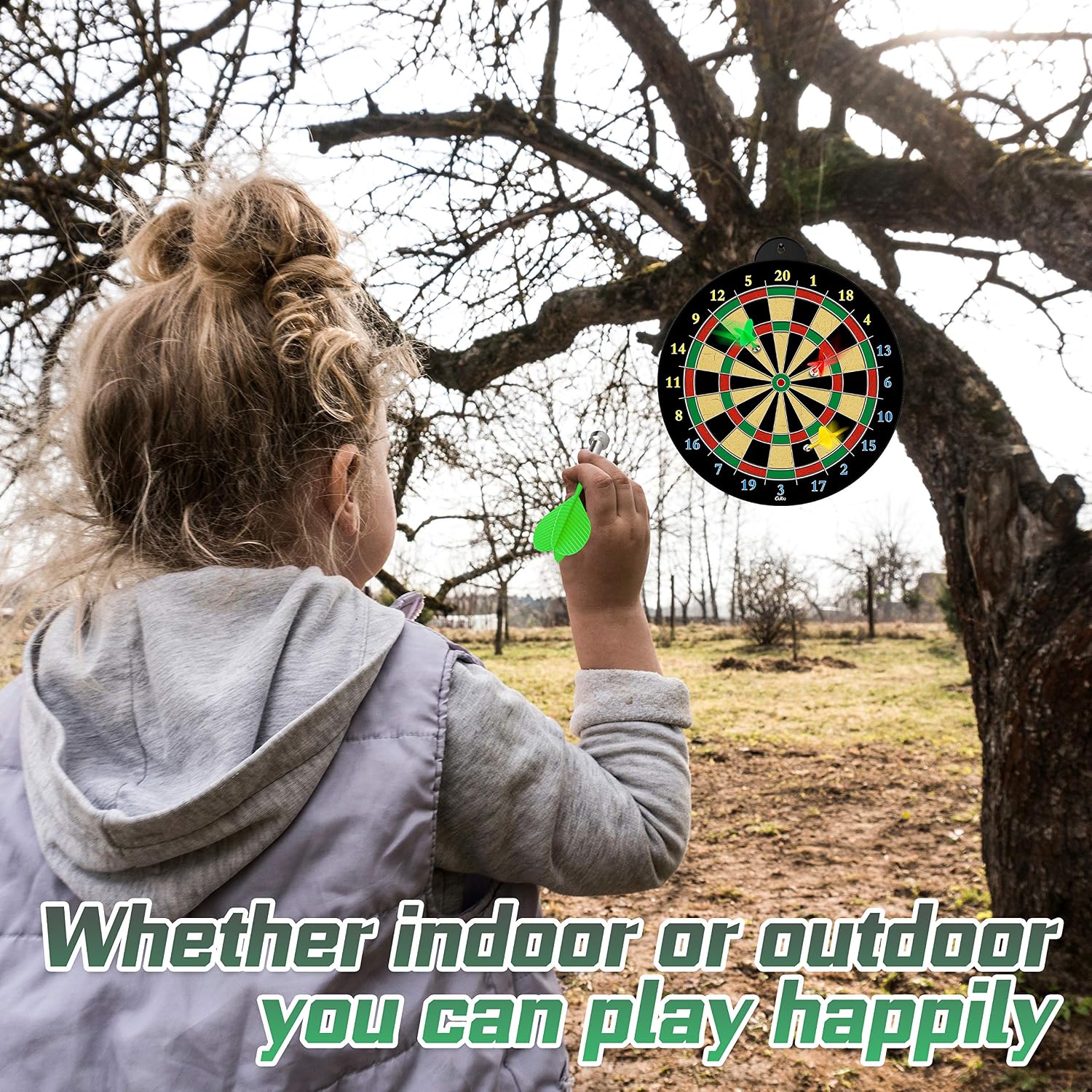 Thumbnail 6 de CUKU Double-Sided Magnetic Dartboard with 12 Darts, 13.5-Inch Target