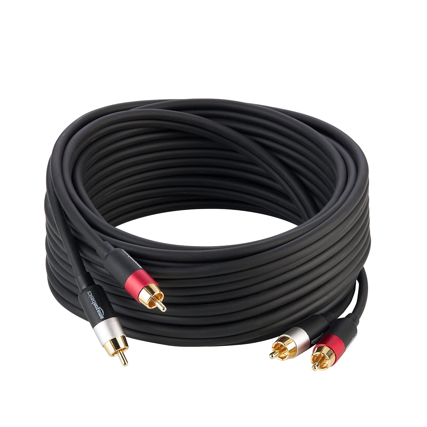 Detalle de Amazon Basics RCA-Cinch-Kabel 2-Stecker auf 2-Stecker, 7,5 m, Anthrazit