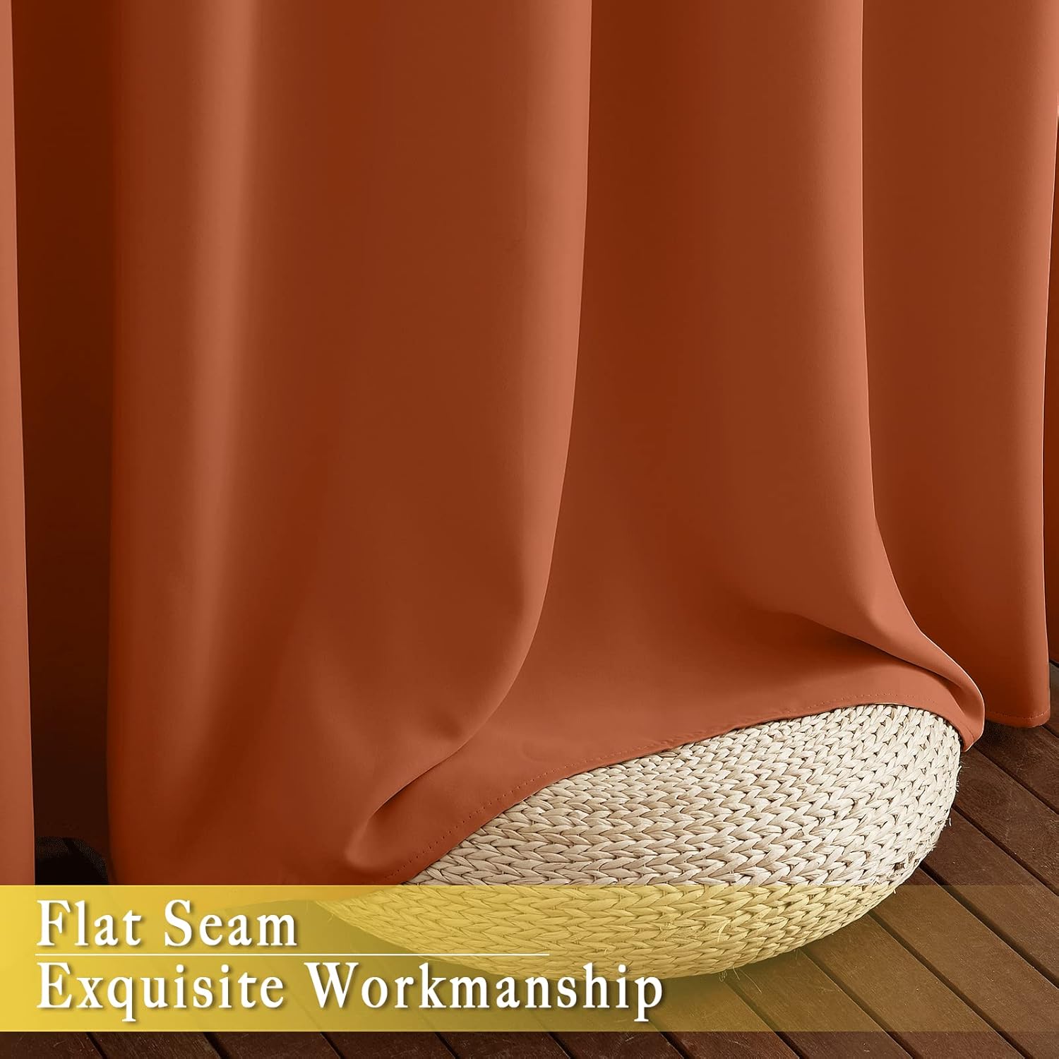 Thumbnail 5 de NICETOWN Blackout Burnt Orange Curtain for Bedroom, 52 x 63, 1 Panel with Grommet Top