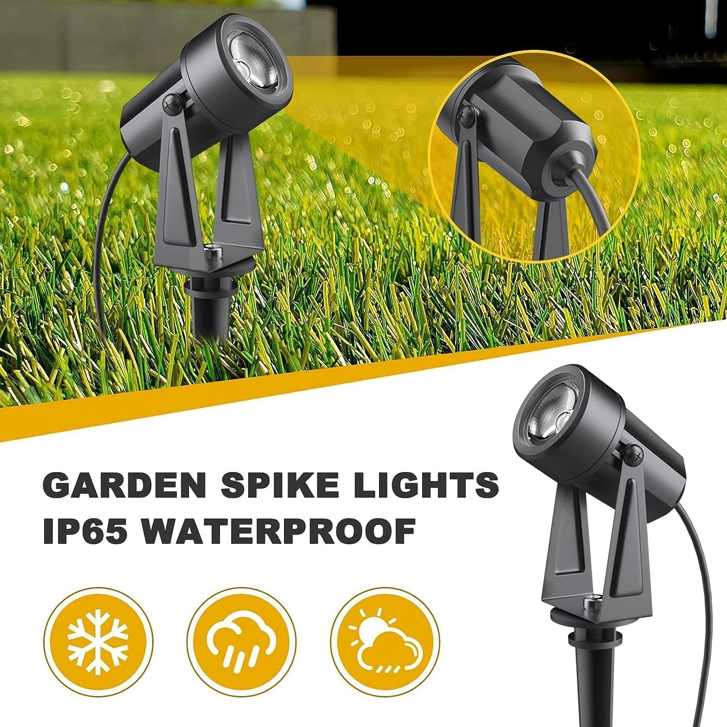 Detalle de Bomcosy Garden Spotlights Mains Powered 46ft/14m Landscape Lights