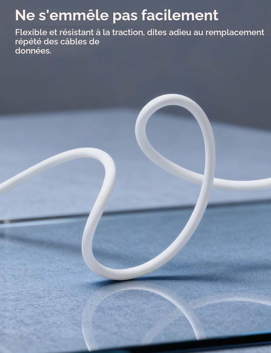 Detalle de MAS CARNEY USB-C-naar-USB-C-kabelset, 1 m + 2 m, 60 W, wit