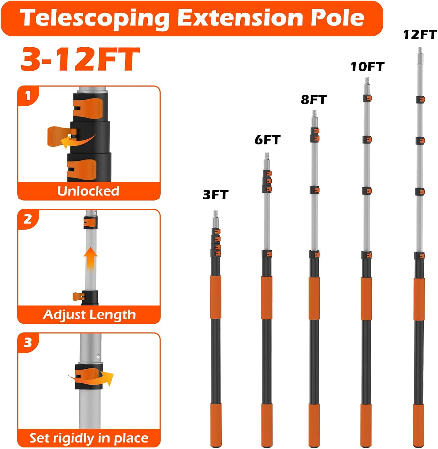 Thumbnail 2 de 16FT Reach High Ceiling Duster Kit with 3-12FT Telescopic Pole