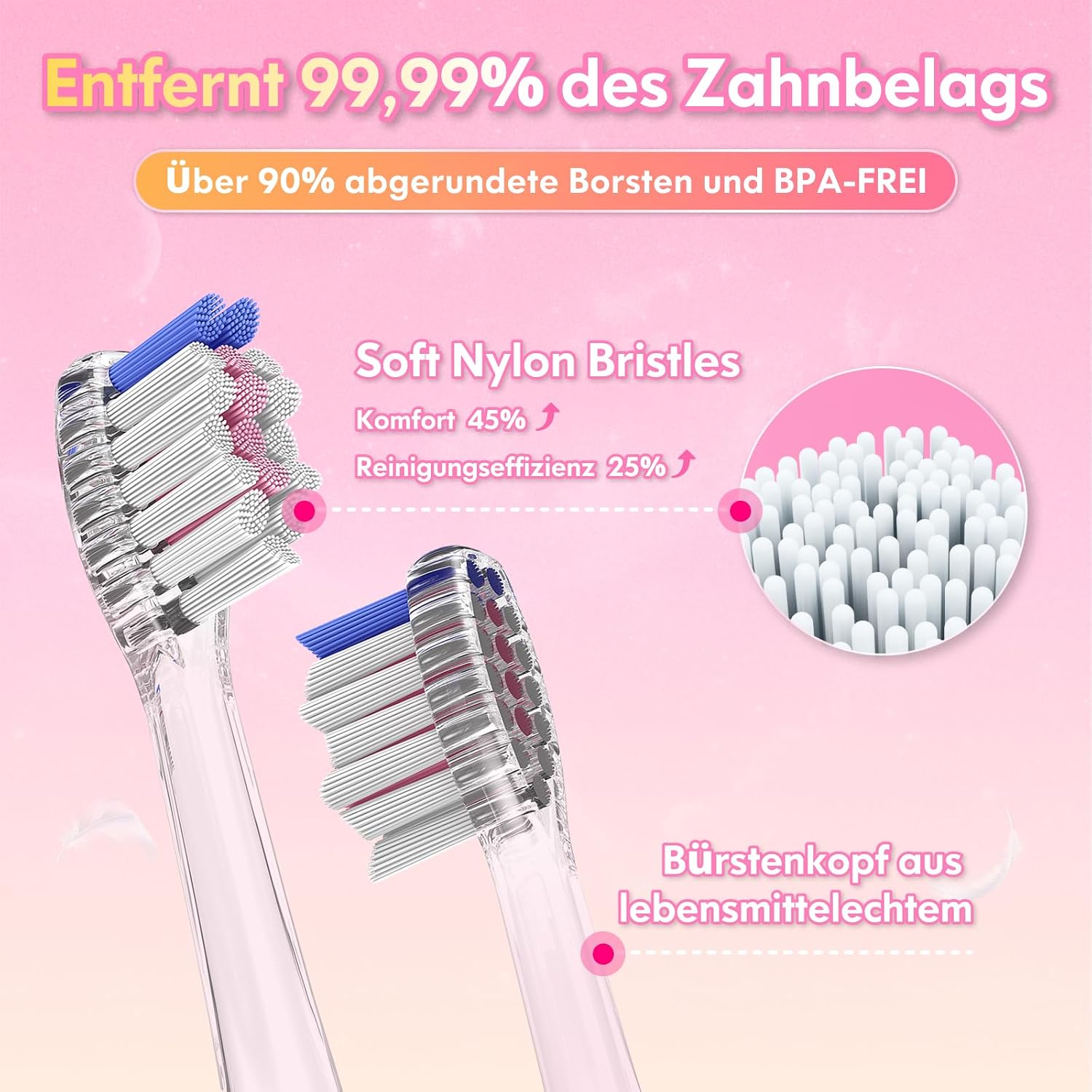 Thumbnail 4 de DADA-TECH Elektrische Zahnbürste für Kinder (rosa Kaninchen) ab 3–6–8–12 Jahren mit Regenbogen-LED & Timer