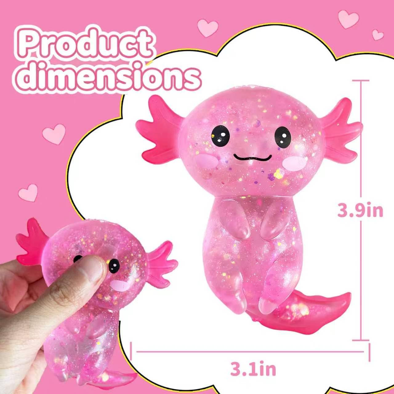 Detalle 2 de EQOA Axolotl Squishy Stress Ball, Pink TPR Fidget Toy