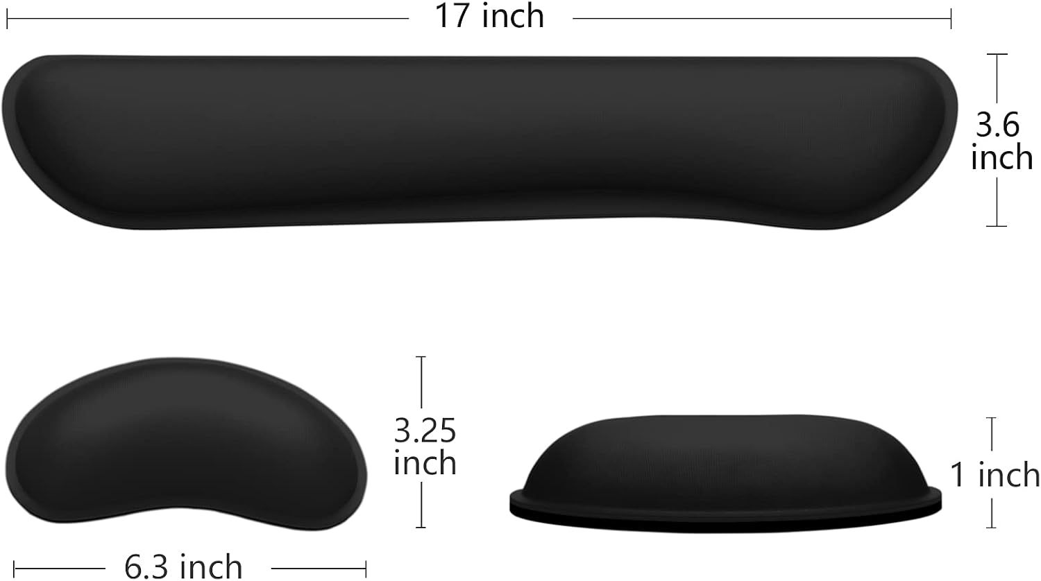 Detalle de Dapesuom Vergrößertes Tastatur-Handgelenkauflage – memory-schaumgepolsterte Unterlage für Tastatur und Maus