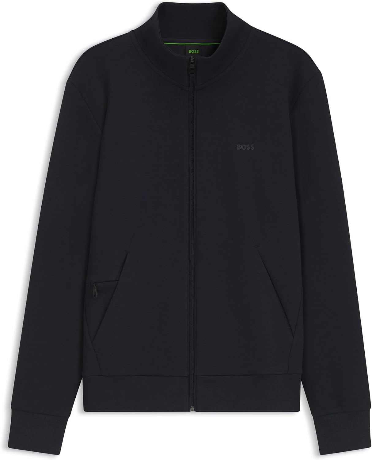 Detalle de BOSS Logo-print Zip-up Sweatshirt in Stretch Cotton