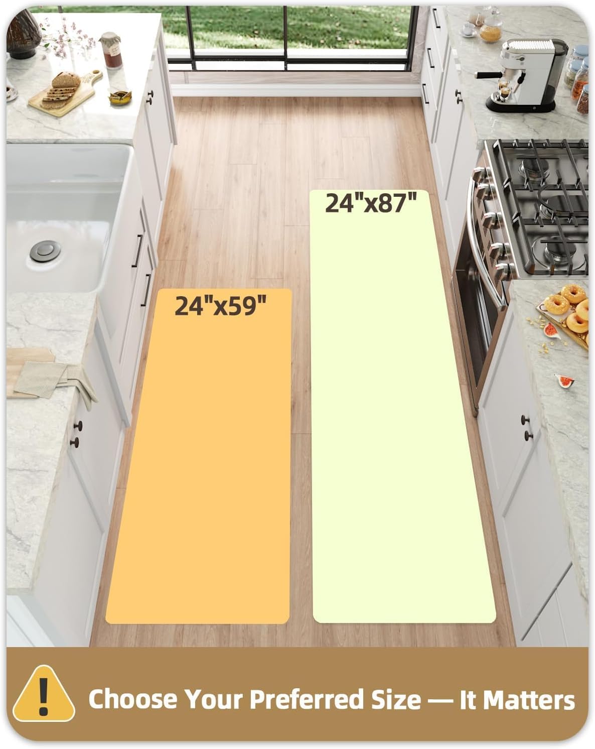 Detalle de Color&Geometry Anti-Fatigue Kitchen Mat, 24 x 59 in