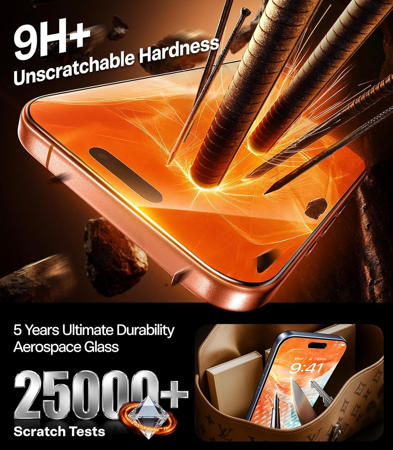 Detalle 2 de TORRAS Unbreakable iPhone 17 Pro screen protector 6.3-inch