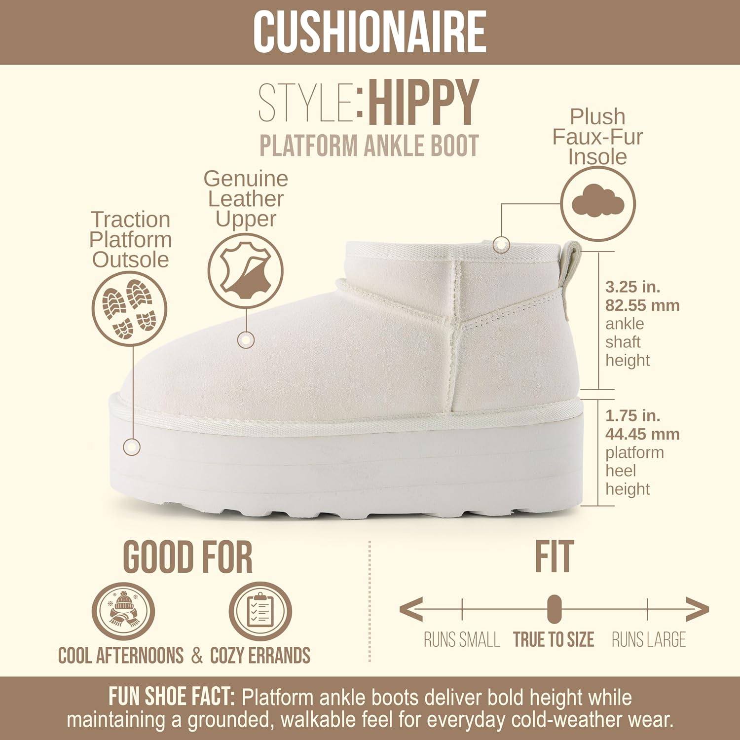 Detalle 2 de CUSHIONAIRE Platform Ankle Boots in Genuine Suede