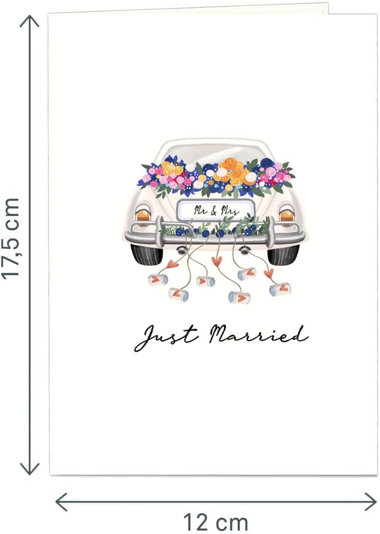 Thumbnail 3 de papercrush Carte pop-up mariage voiture « Just Married » avec espace de vœux