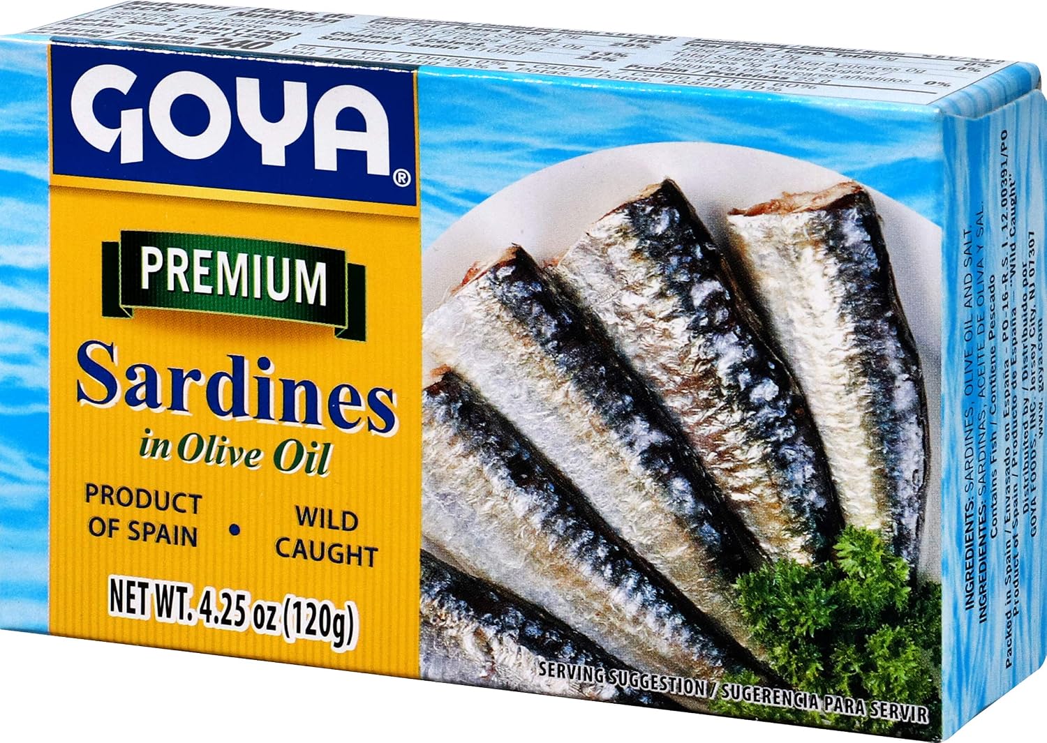 Detalle 2 de Goya Foods Premium Sardines in Olive Oil, 4.25-Ounce Cans, Pack of 25