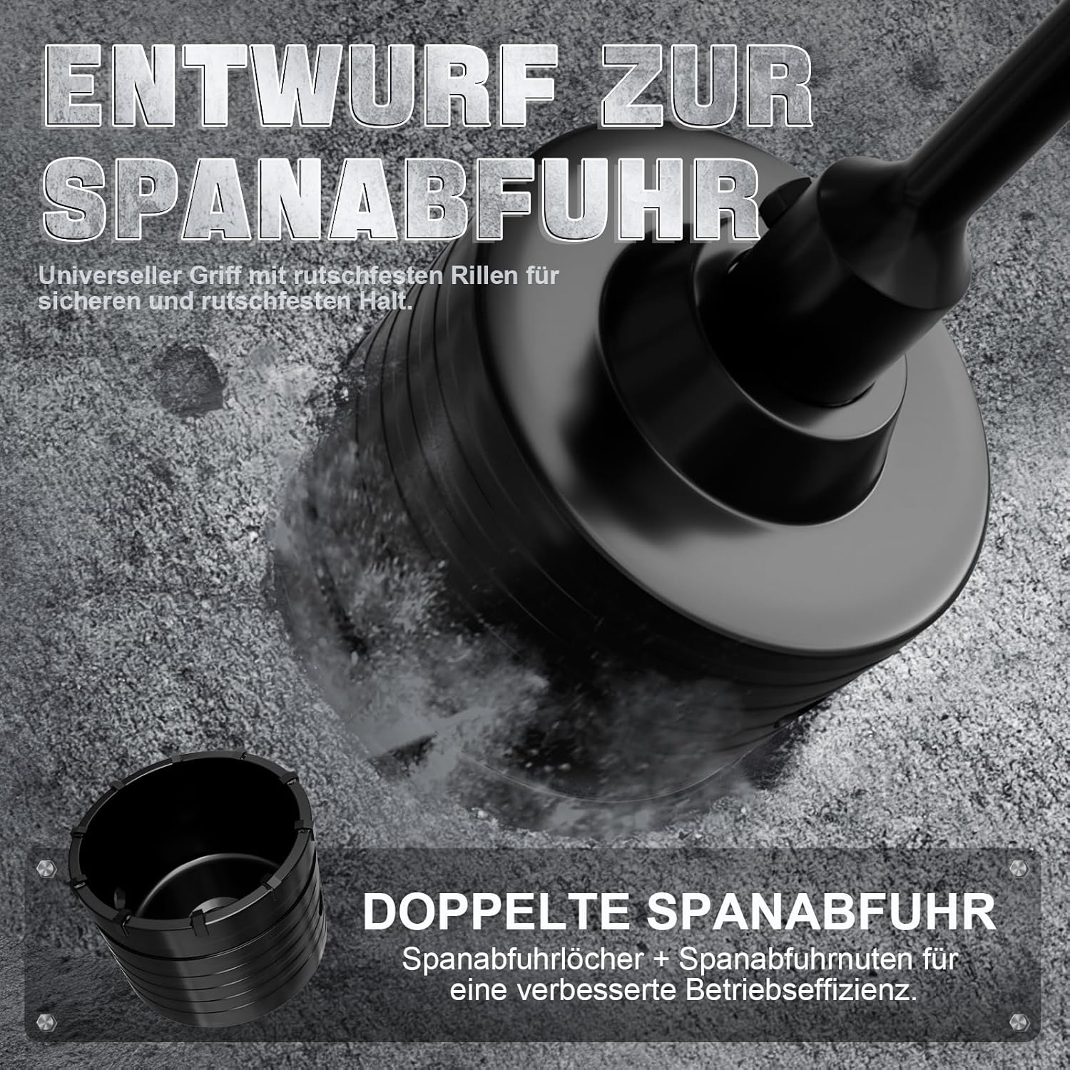 Thumbnail 2 de METOTY 75mm SDS Plus Bohrkrone Hohl Lochsäge mit Adapter 220 mm – für Mauerwerk, Ziegel, Beton