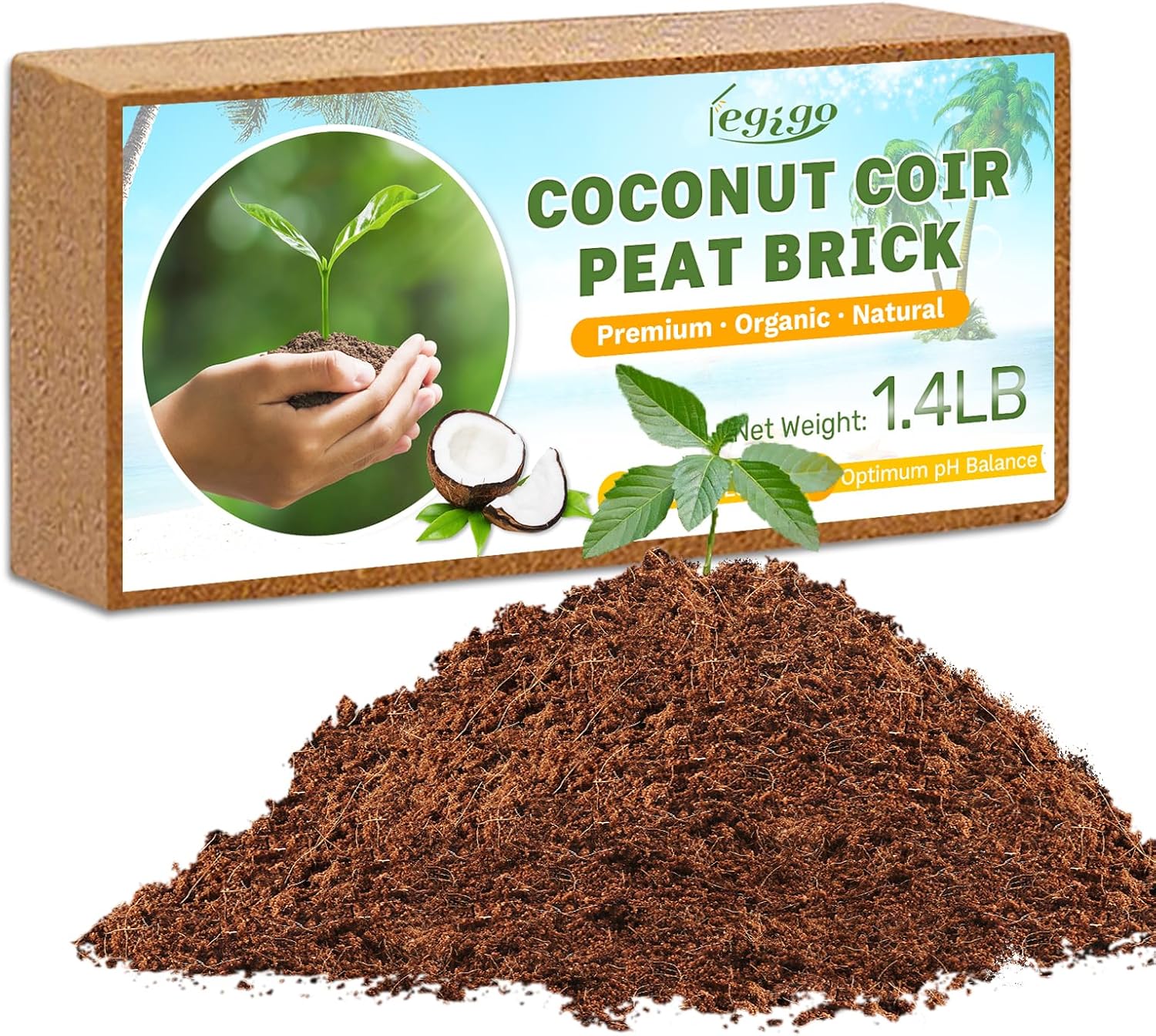 Detalle de Legigo Coco Coir Brick, 1.4 lb