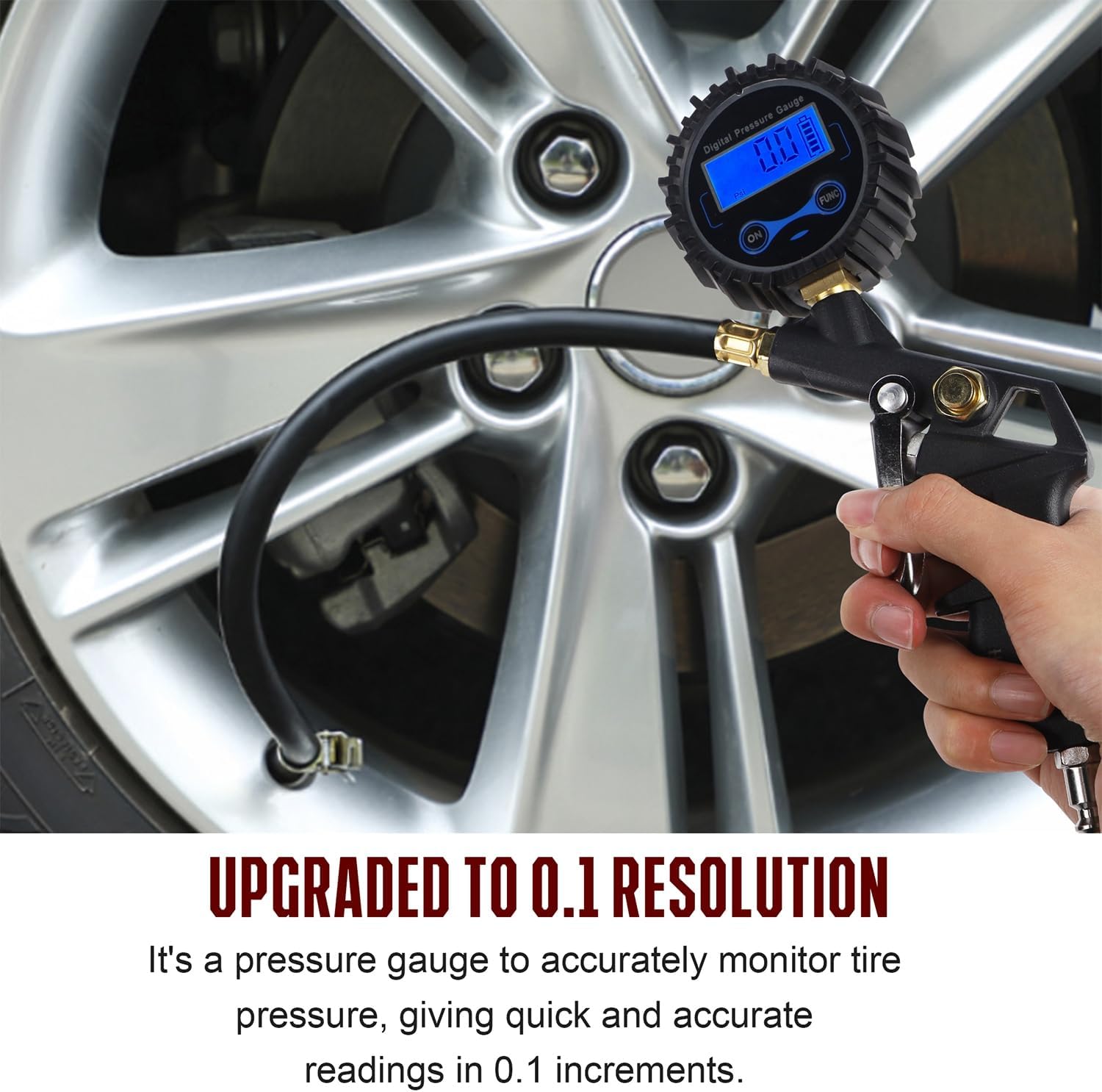 Thumbnail 4 de Hausse Heavy Duty Compressor Accessory Kit with Digital Tire Pressure Gauge, Inflator & 1/4" NPT Air Tool Fittings