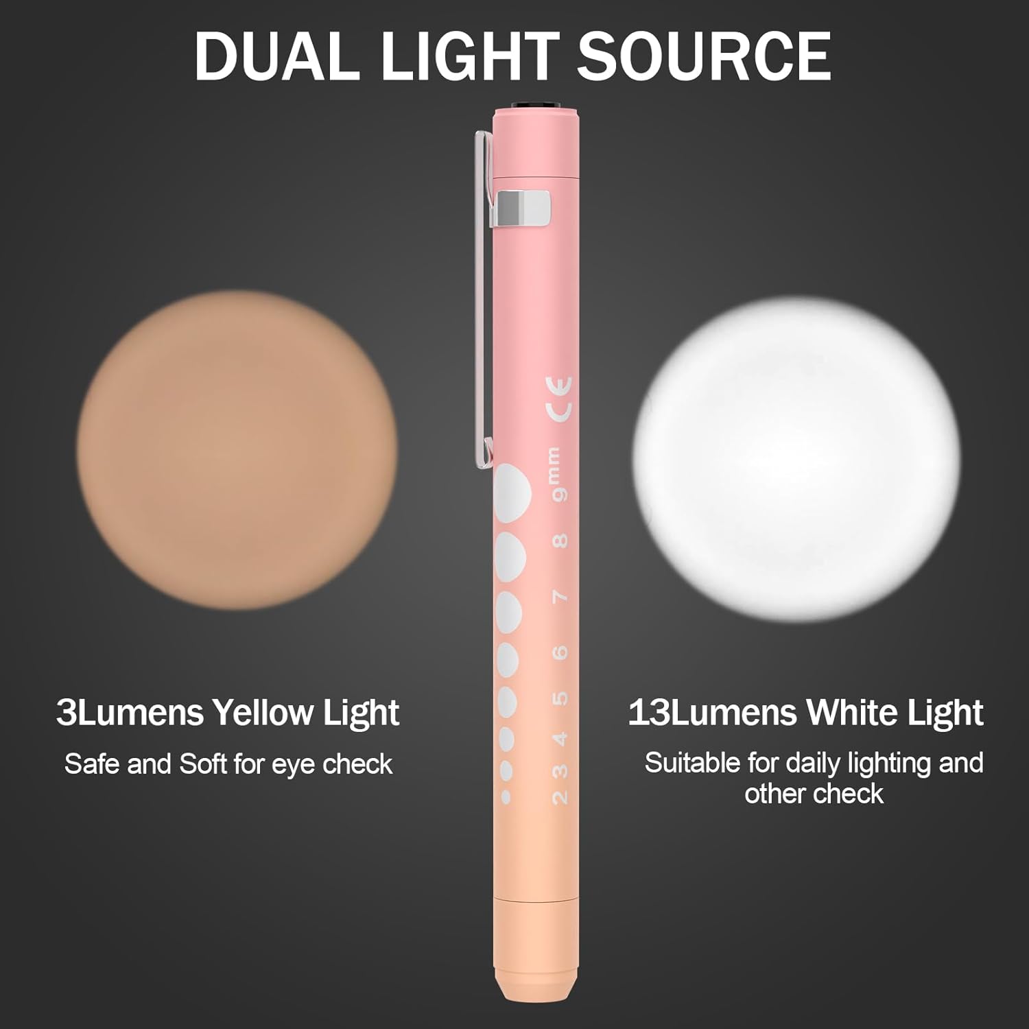 Thumbnail 2 de RISEMART Pupillenleuchte mit Pupillenmessgerät & Lineal – USB-aufladbare LED-Stiftlampe (warm/kalt weiß)