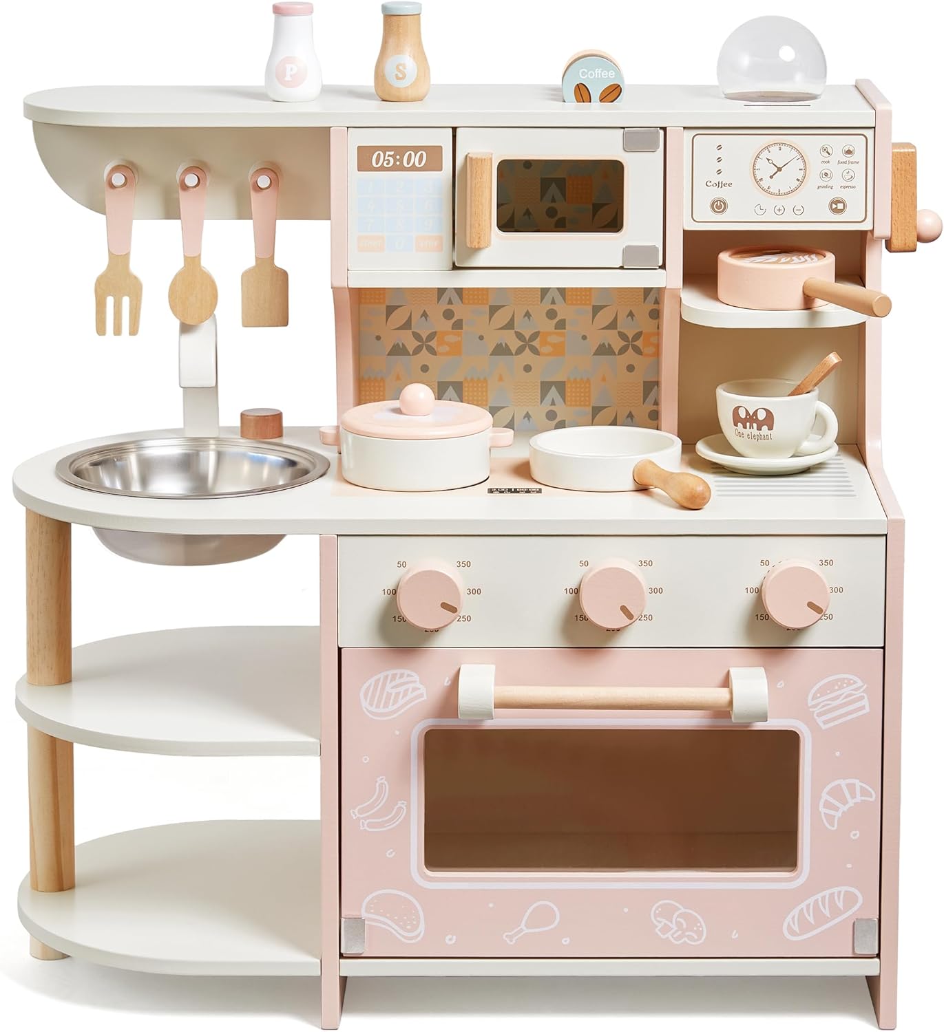 Detalle de Kleinkind-Spielküche Holzspielset für Kinder