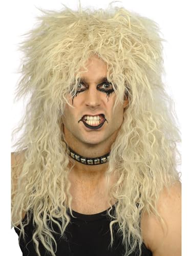 Perruque Smiffys hard rocker blonde, nuque longue