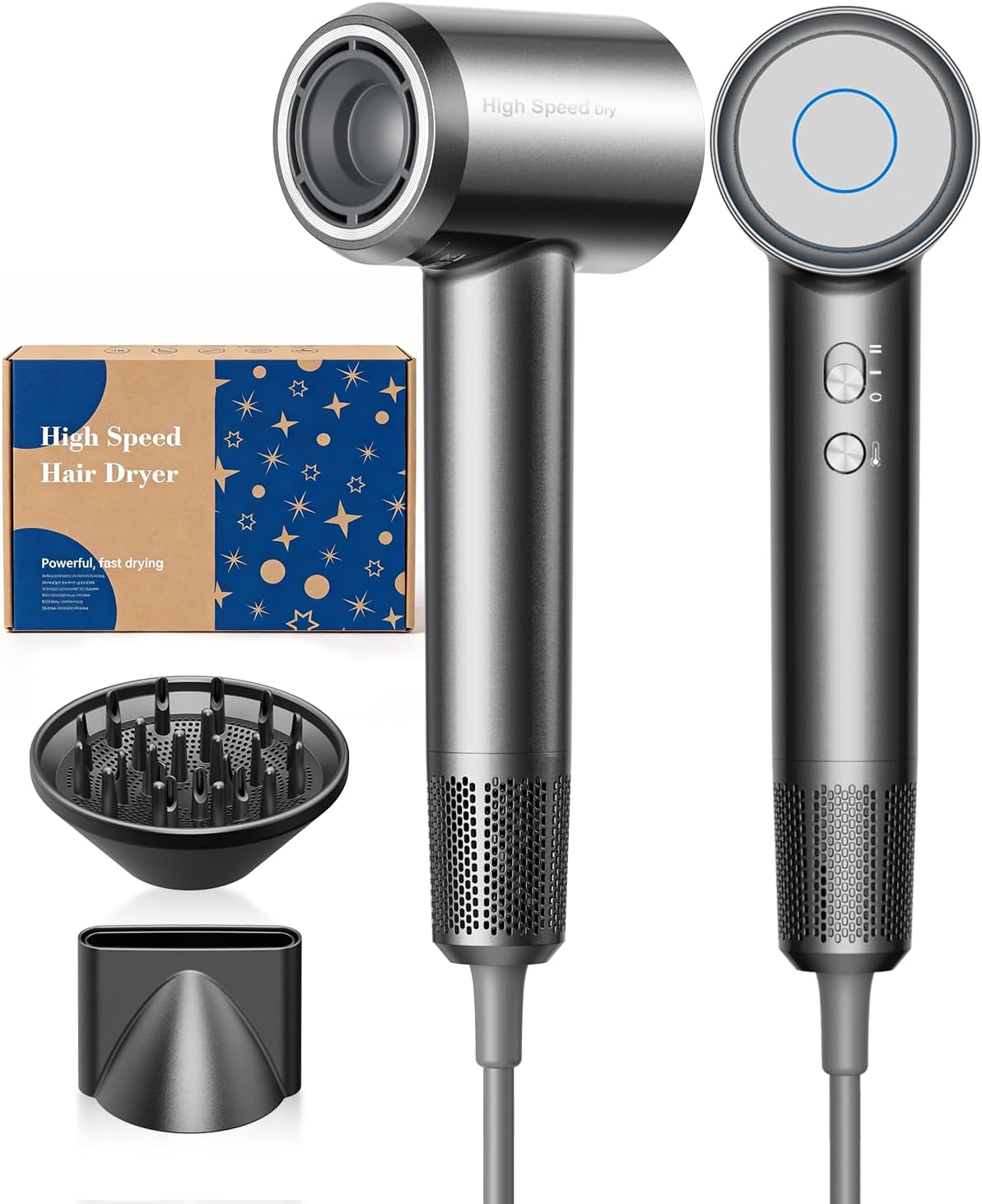 Detalle de Bannilu Phon Capelli Professionale – Asciugacapelli ionico ultraleggero, 160.000 RPM, 370 g