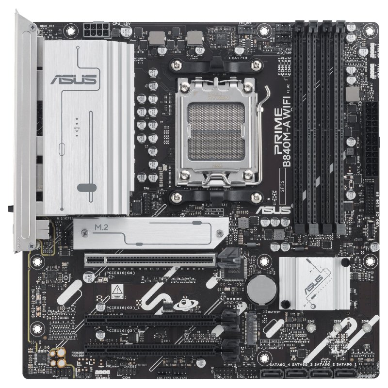 Detalle 2 de ASUS PRIME B840M-A WIFI: placa base micro-ATX para Ryzen 9000 con conectividad IA