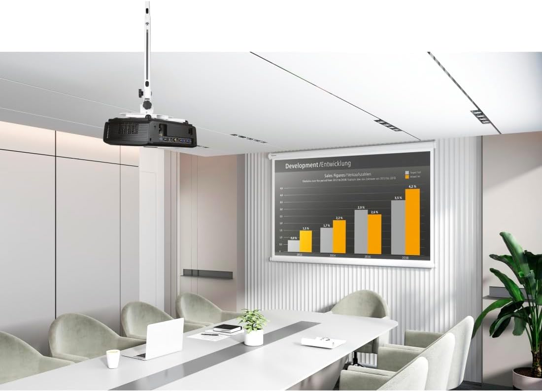 Thumbnail 4 de Support vidéoprojecteur plafond et mur rotatif 360° Hama, inclinable ±30°, réglage en hauteur 44 à 63,4 cm, charge max 15 kg