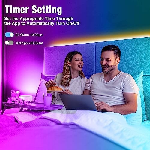 Detalle de Reemeer R-222 LED Strip Lights, 100 ft, Music Sync, App and Remote