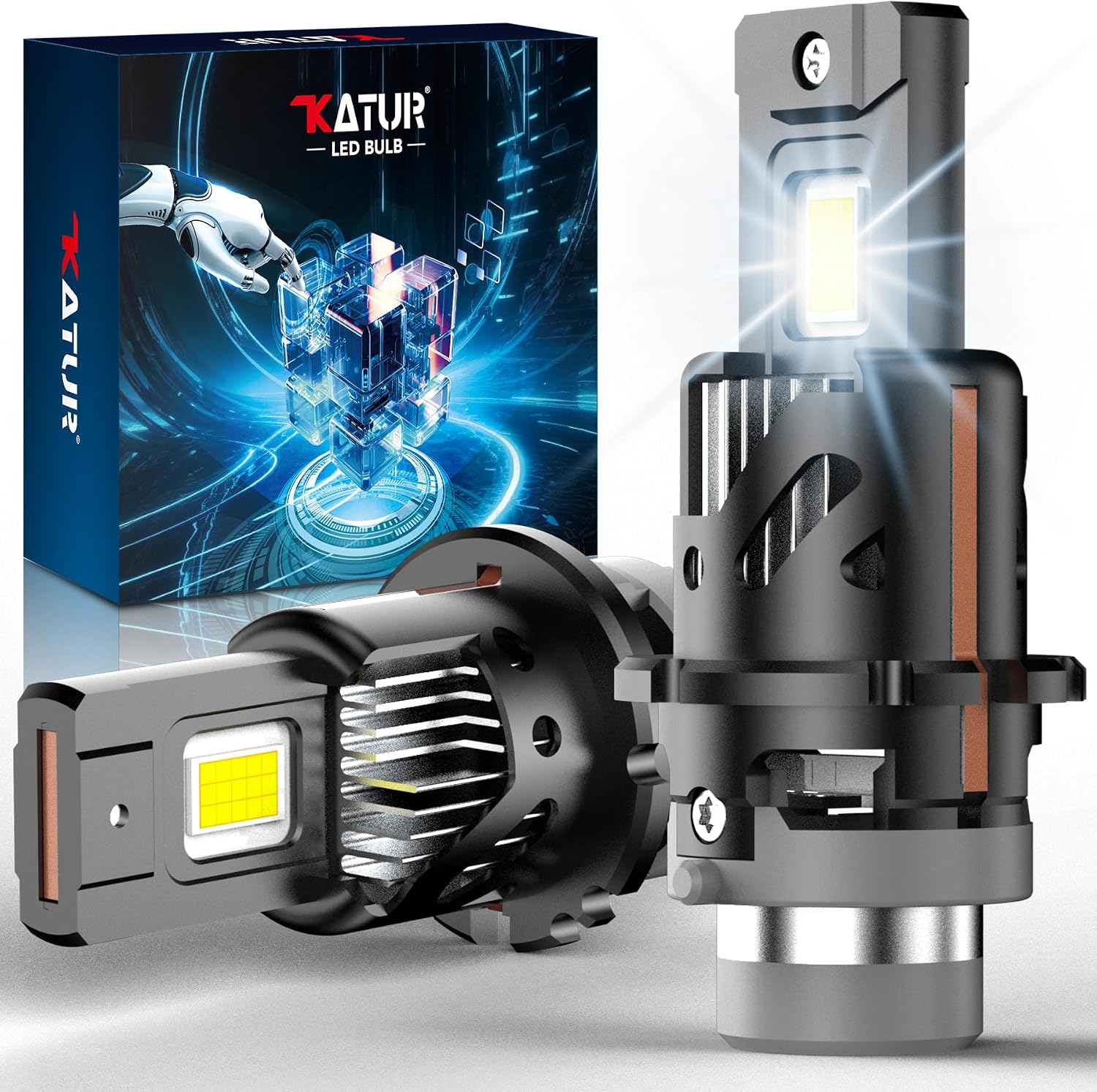 Detalle de KATUR D4S LED Headlight Bulbs (Pack of 2) — 6500K Xenon White, 30000LM, plug and play