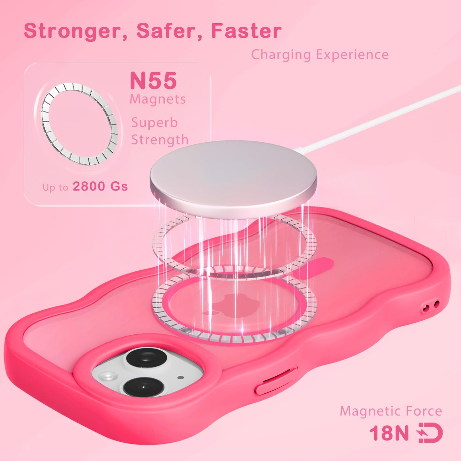 Detalle de Amzfield Magnetic iPhone 15 Plus Case 48‑magnet