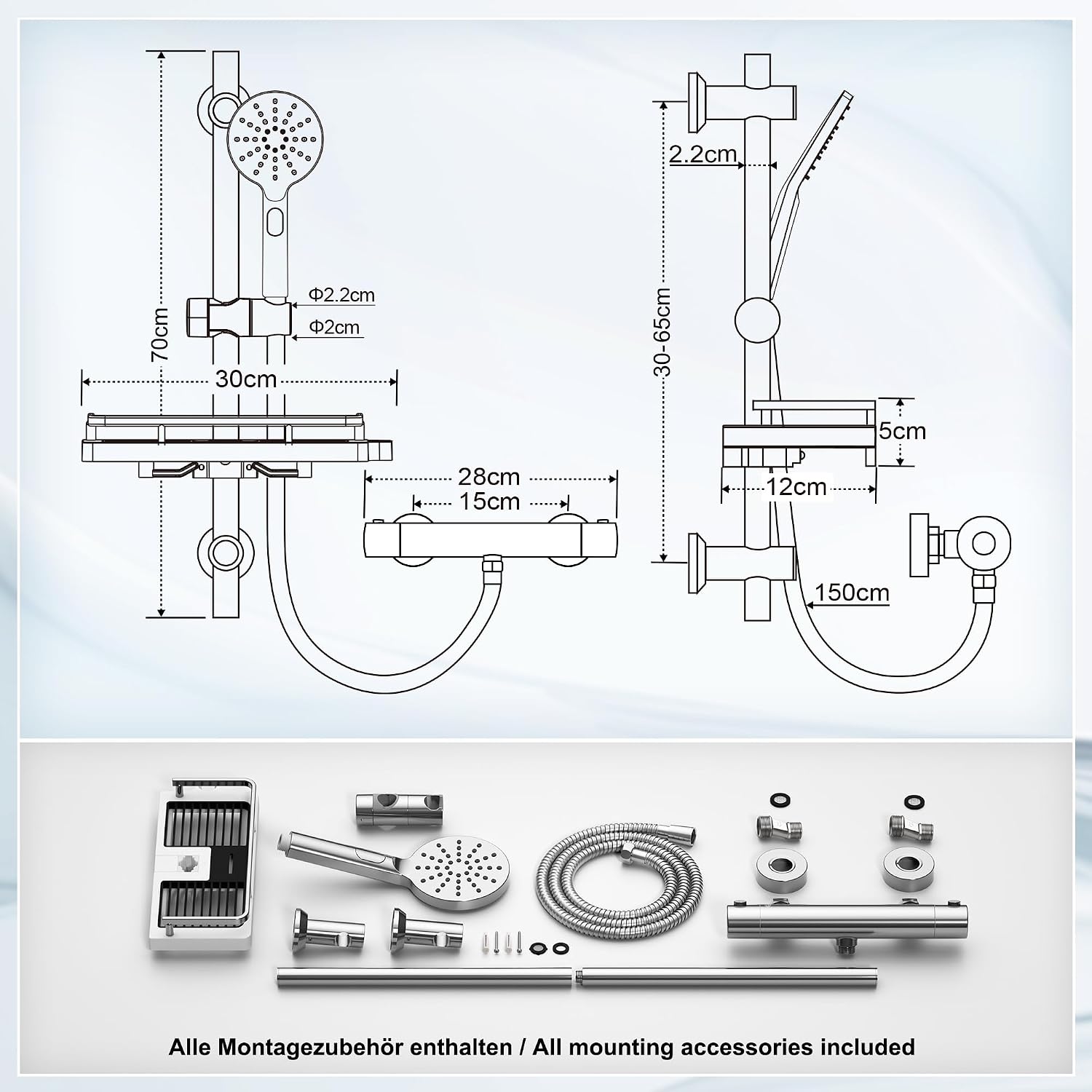 Thumbnail 5 de Görbach Thermostat Duschsystem 70 cm