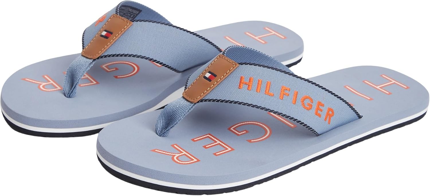 Detalle de Tommy Hilfiger Men's Sporty Hilfiger Beach Sandal Fm0fm05913 Flip Flops
