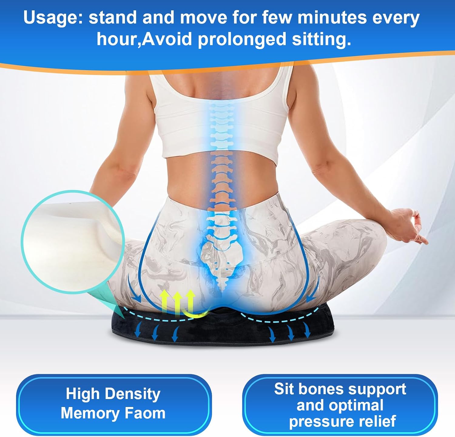 Thumbnail 3 de Ecosafeter Donut Cushion Memory Foam – Premium Hemorrhoids, Postpartum, and Coccyx Relief for Office, Car and Wheelchair Seating
