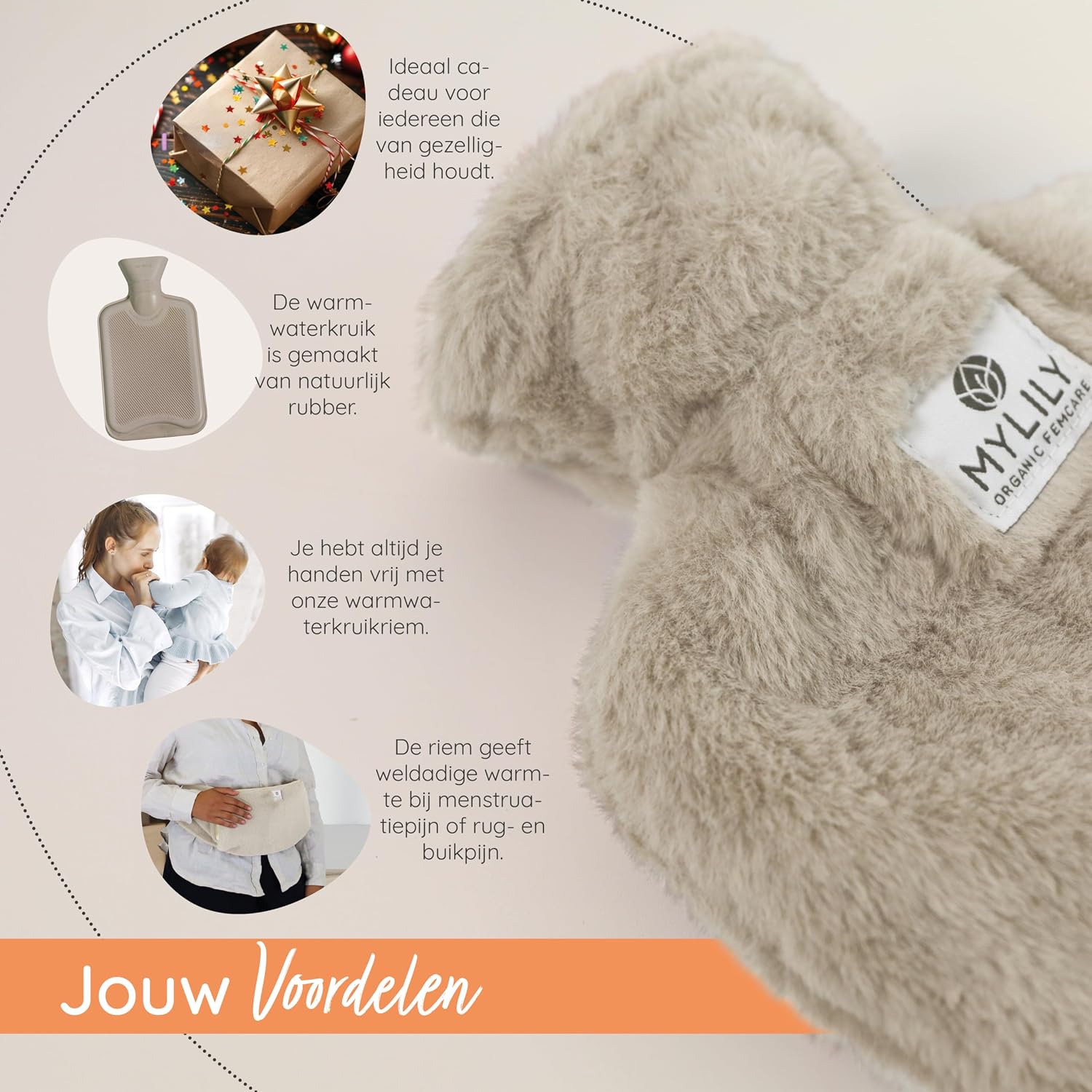 Thumbnail 4 de MYLILY 000005-010 kruikgordel van 1 l met natuurrubber en pluche hoes