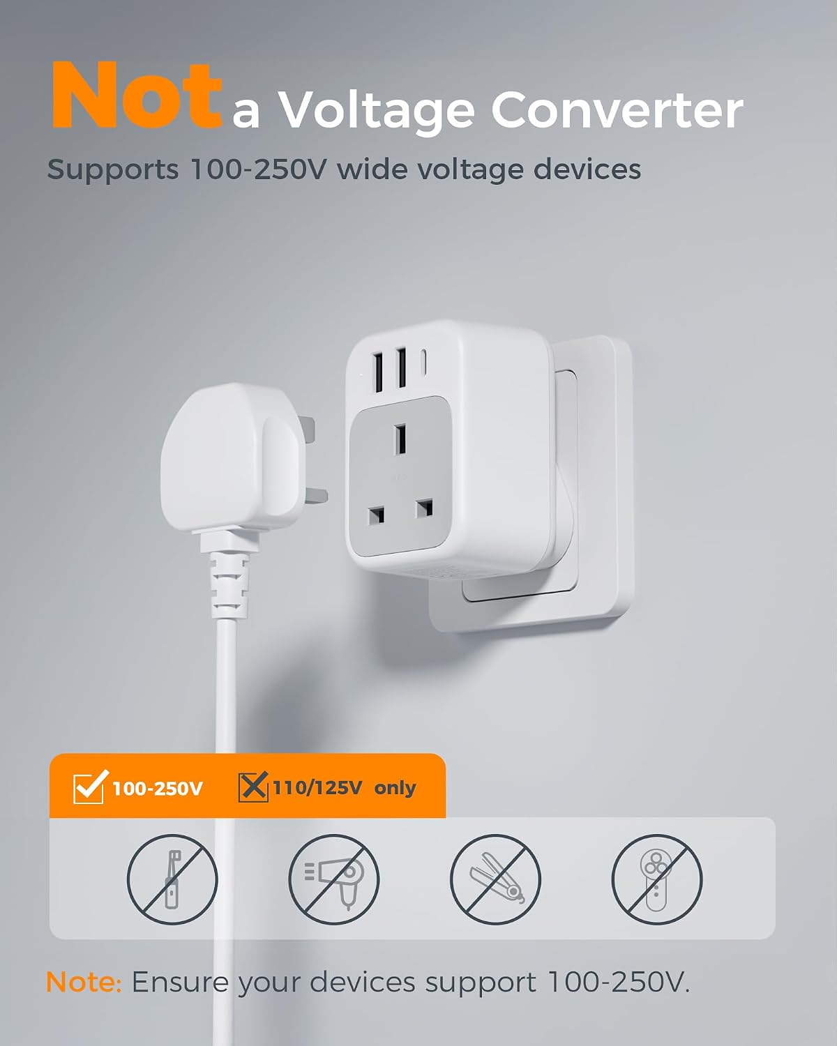 Thumbnail 5 de TESSAN South Africa 4‑in‑1 Travel Adapter 2 pack 🔌