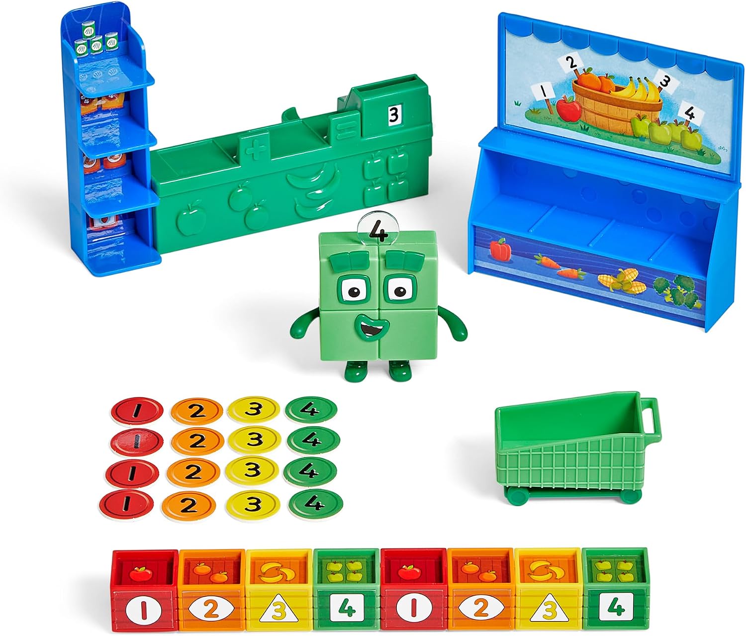 Detalle 2 de Learning Resources Numberblock Vier – Verkaufs- und Zählspaß für Kinder ab 3 Jahren