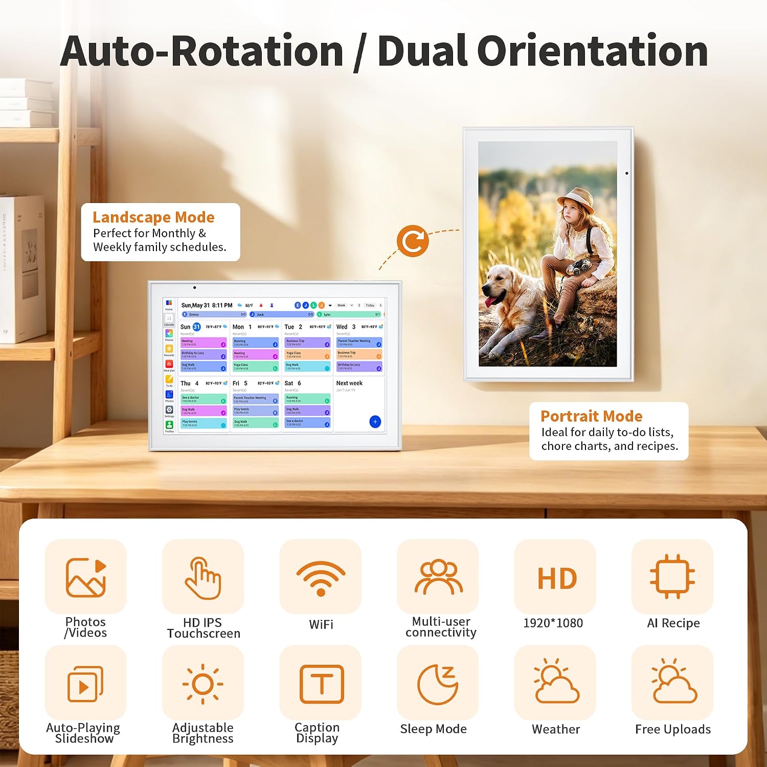 Thumbnail 5 de CYPID digital calendar 10.1-Inch Touchscreen Family Planner with Wi-Fi Sync