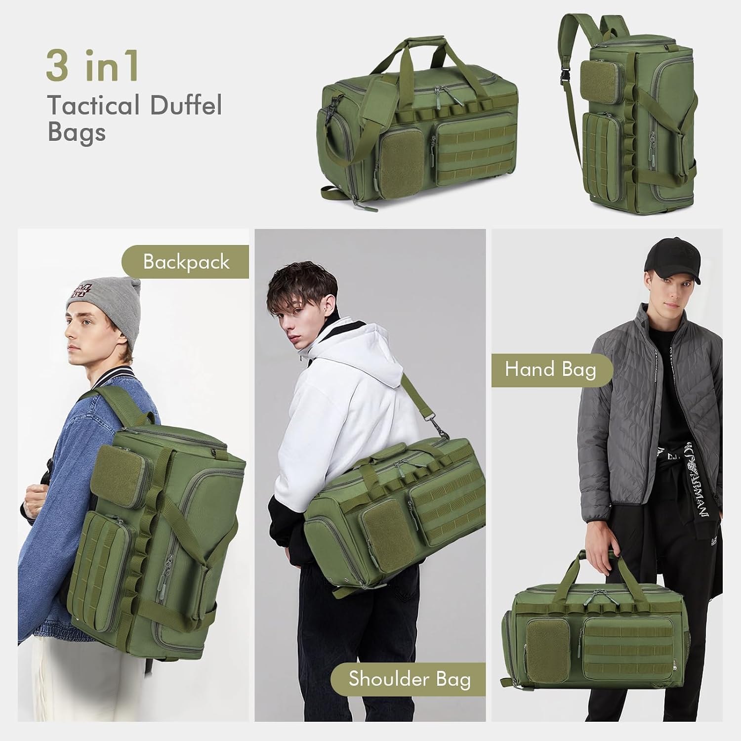 Thumbnail 1 de BAGZY Sac de Sport 40L Vert Imperméable